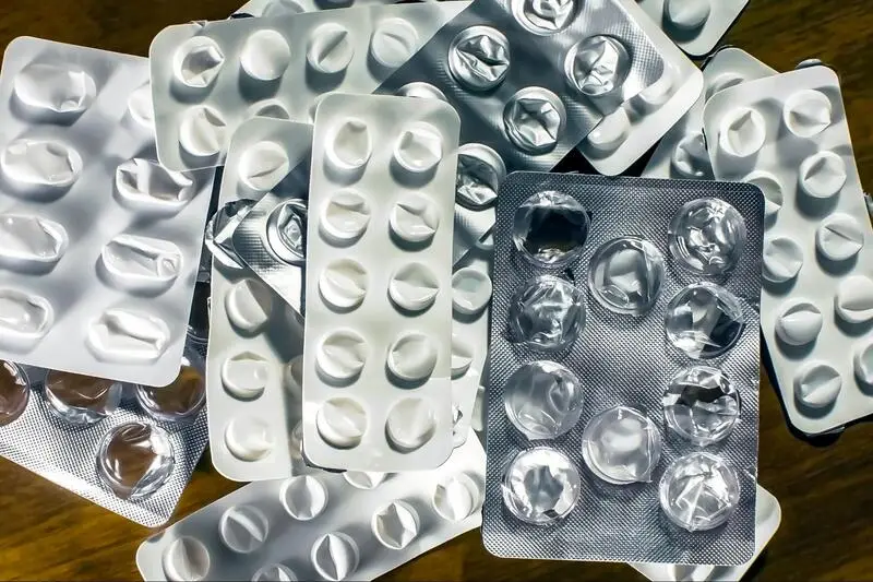 a lot of pill blister packs
opioid addiction